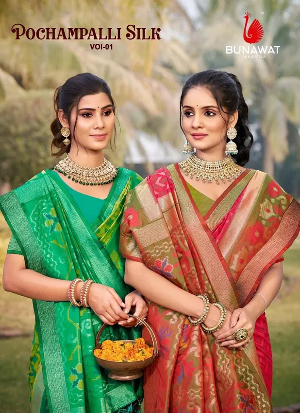 Pochampalli By Bunawat Silk Vol 1 Festive Wear Silk Saree Wholesale Price In Surat